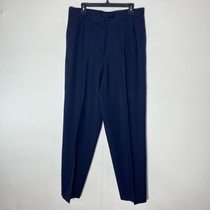Vintage 90s Initiatives Navy Blue High Rise Pleated Front Trouser Pants 12
